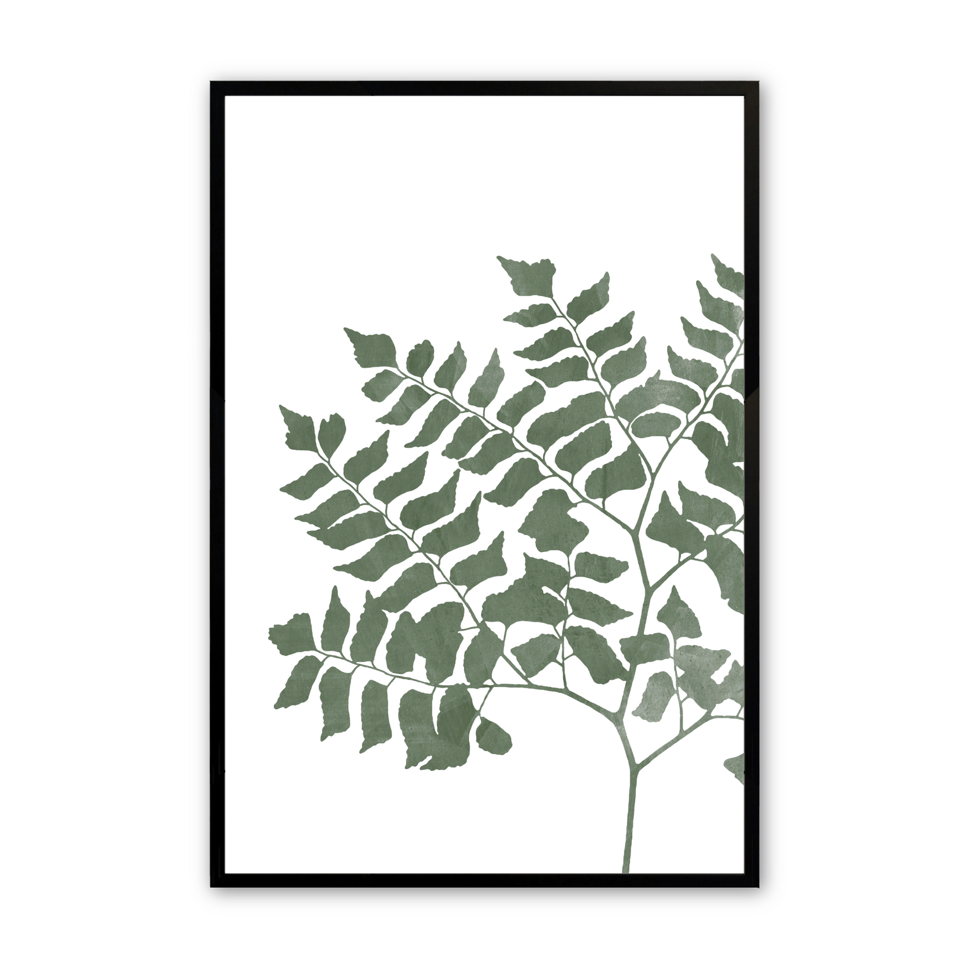 [color:Satin Black], Picture of the six of 6 leaves and flowers in a black frame