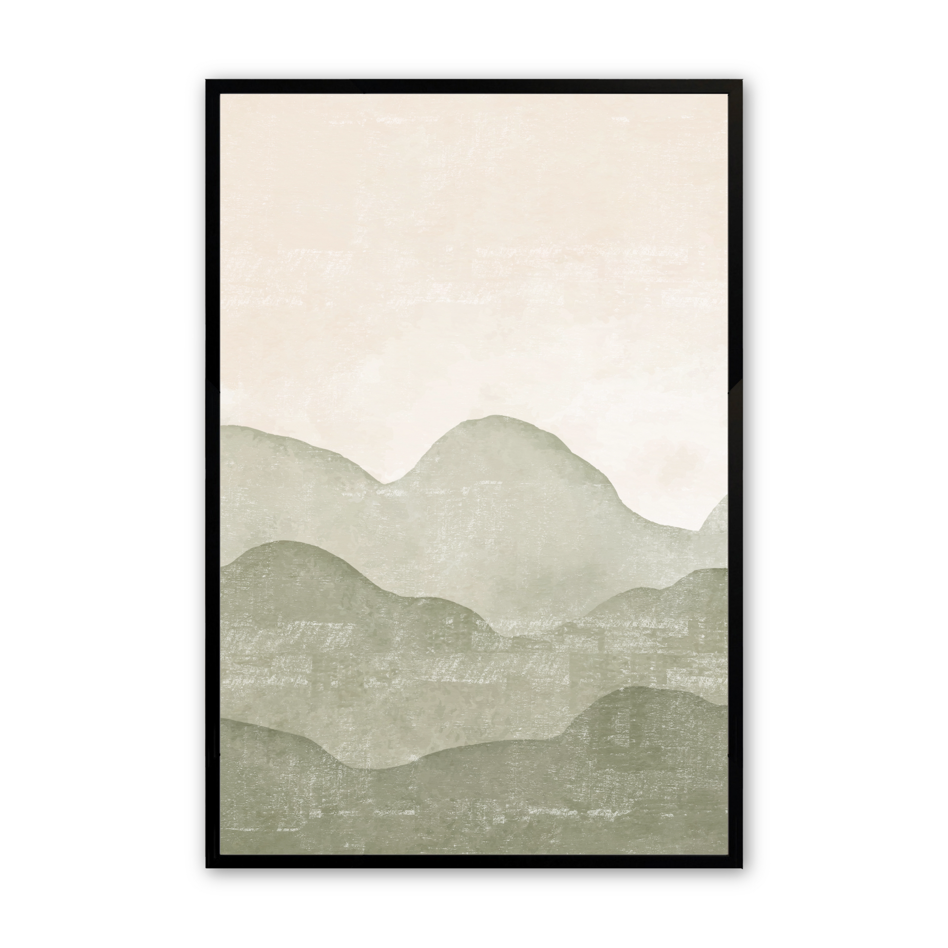 [color:Satin Black], Picture of the second of 3 mountain illustrations in a black frame