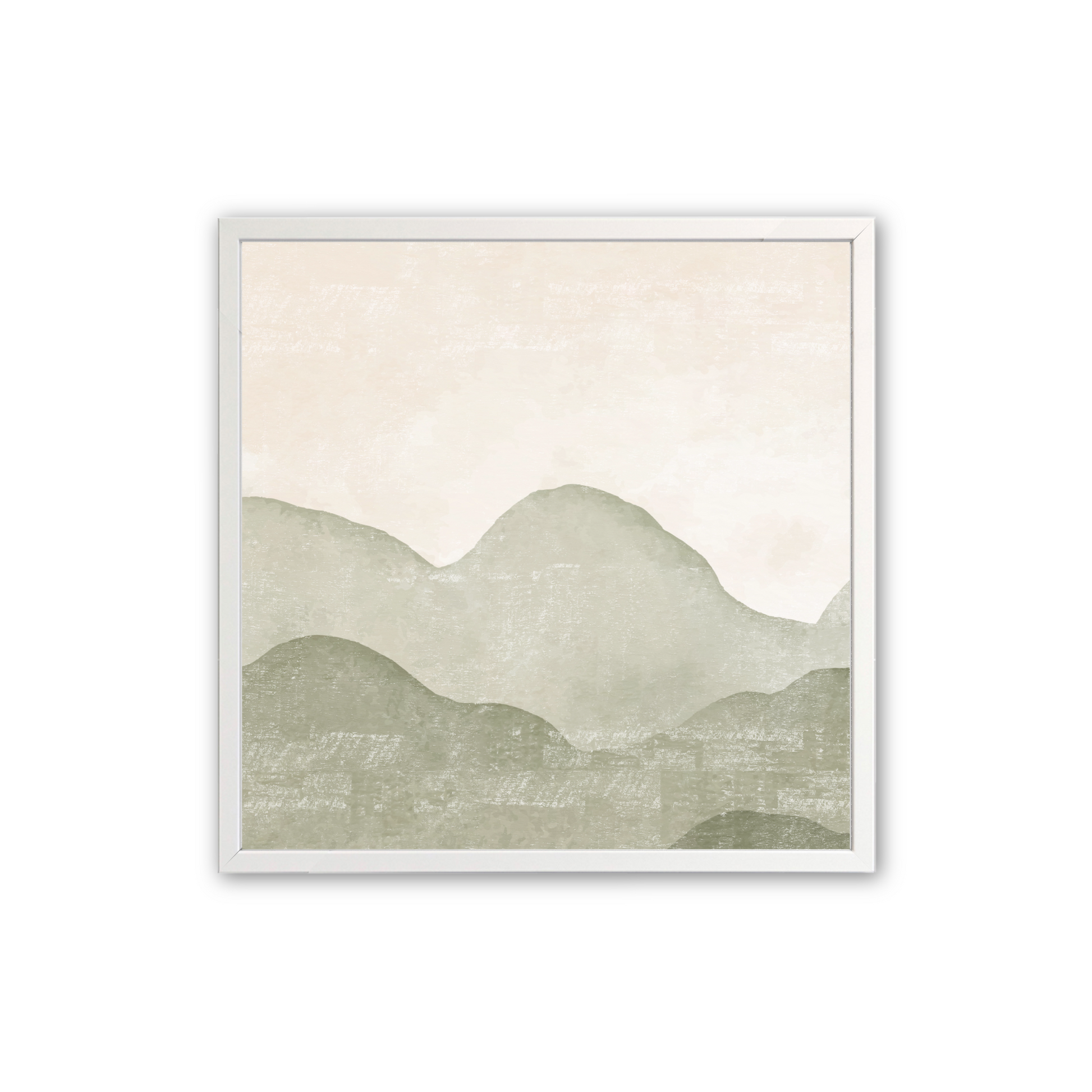 [color:Opaque White], Picture of the second of 3 mountain illustrations in white frame