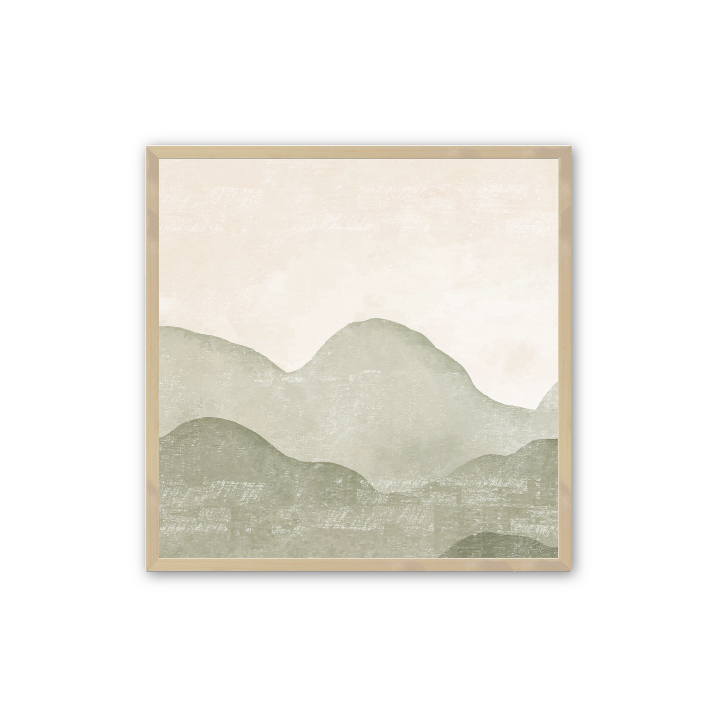 [color:Raw Maple], Picture of the second of 3 mountain illustrations in raw maple frame
