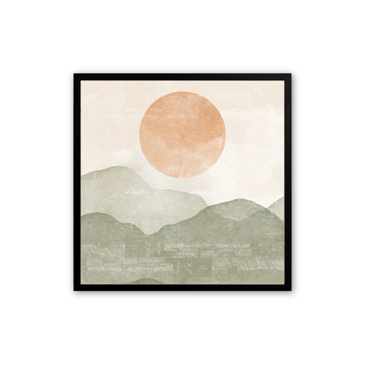 [color:Satin Black], Picture of the third of 3 mountain illustrations in a black frame