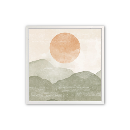 [color:Opaque White], Picture of the third of 3 mountain illustrations in white frame