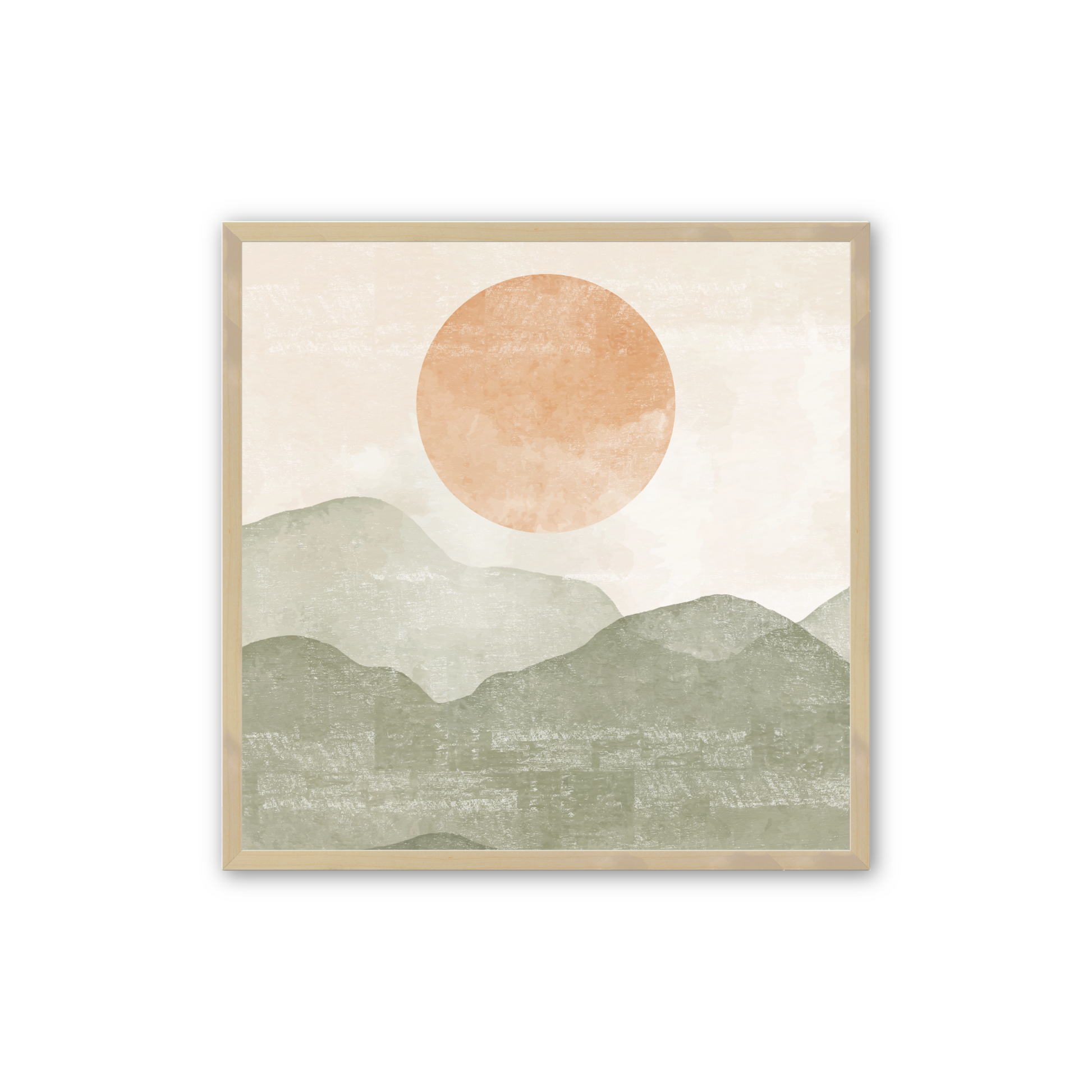 [color:Raw Maple], Picture of the third of 3 mountain illustrations in raw maple frame