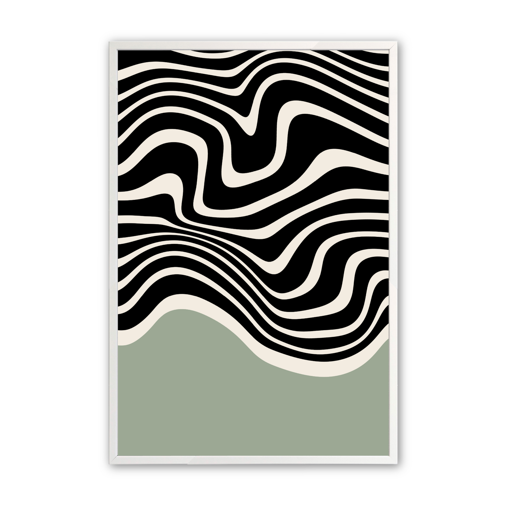 [color:Opaque White], Picture of the second of 4 Abstract illustrations in white frame