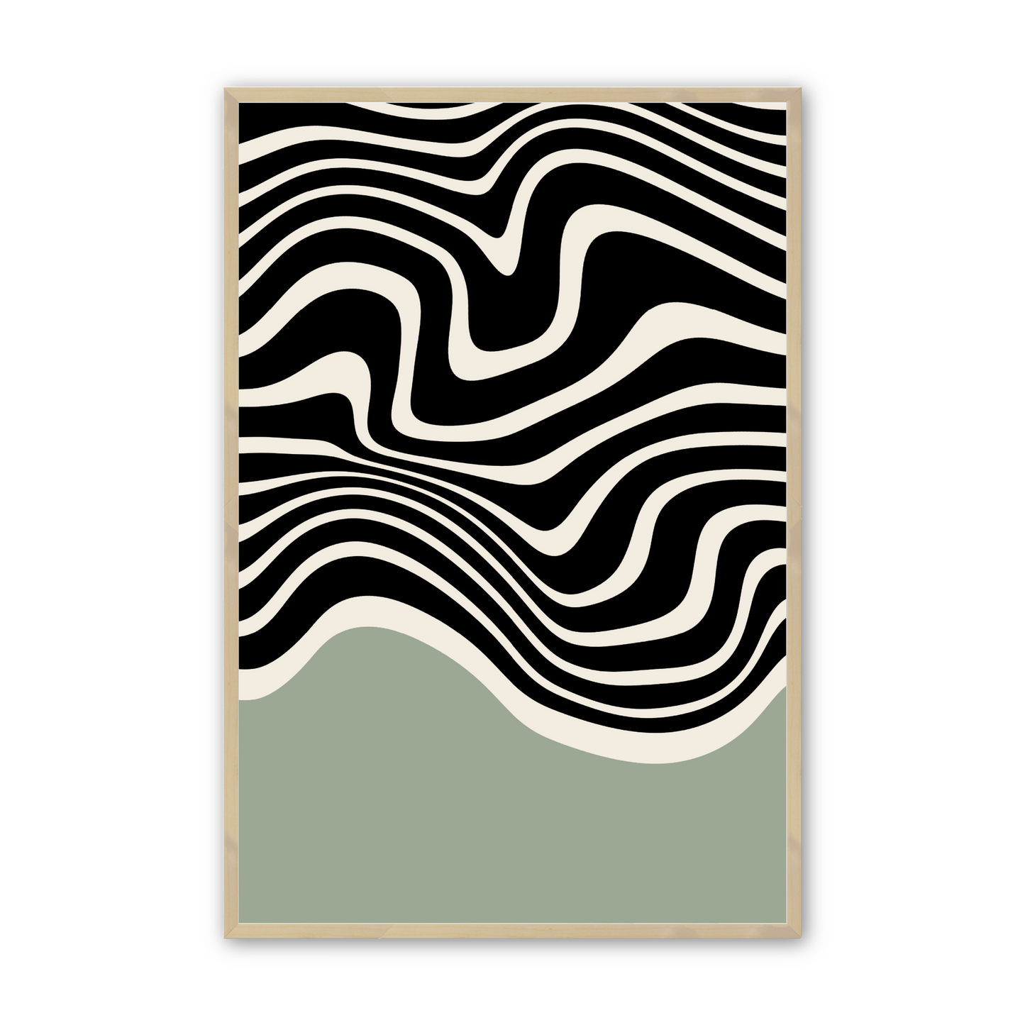 [color:Satin Black], Picture of the second of 4 Abstract illustrations in a black frame