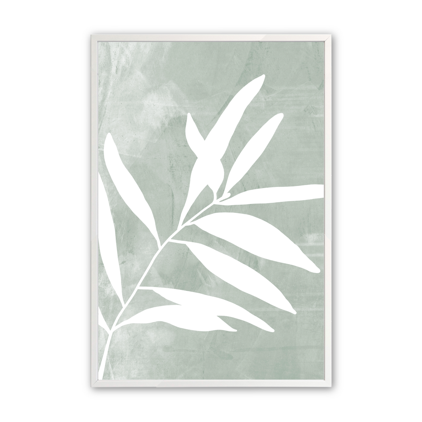 [color:Opaque White], Picture of the first of 3 leaf illustrations in white frame