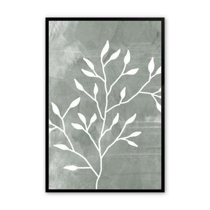 [color:Satin Black], Picture of the second of 3 leaf illustrations in a black frame