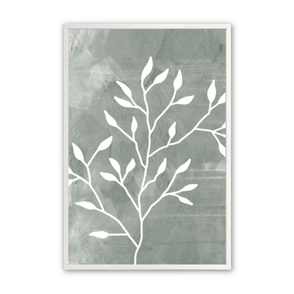 [color:Opaque White], Picture of the second of 3 leaf illustrations in white frame