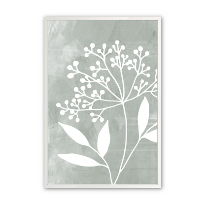 [color:Opaque White], Picture of the third of 3 leaf illustrations in white frame