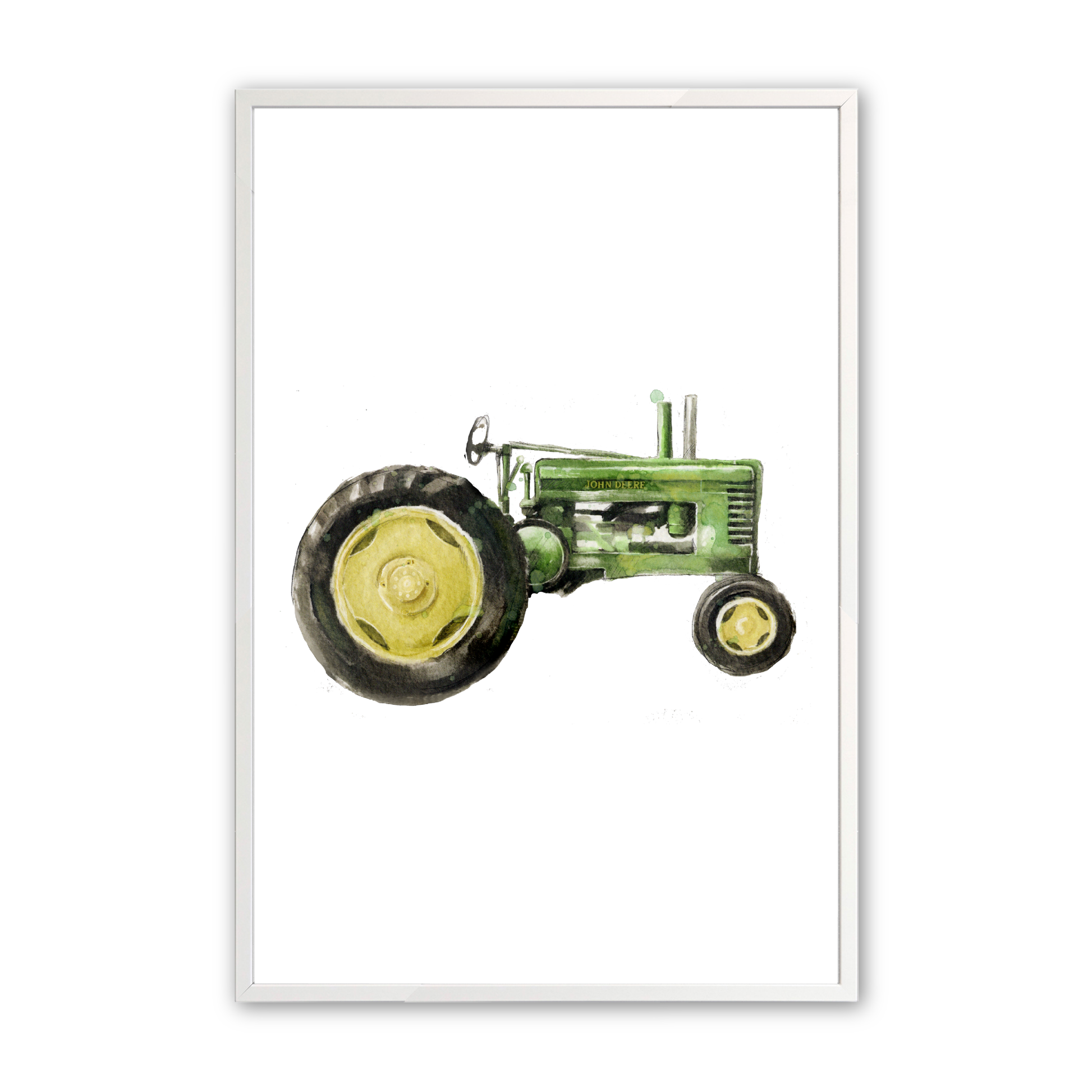 [color:Opaque White], Green Tractor