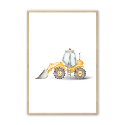[color:Raw Maple], Picture of art in frame -Yellow Front Loader