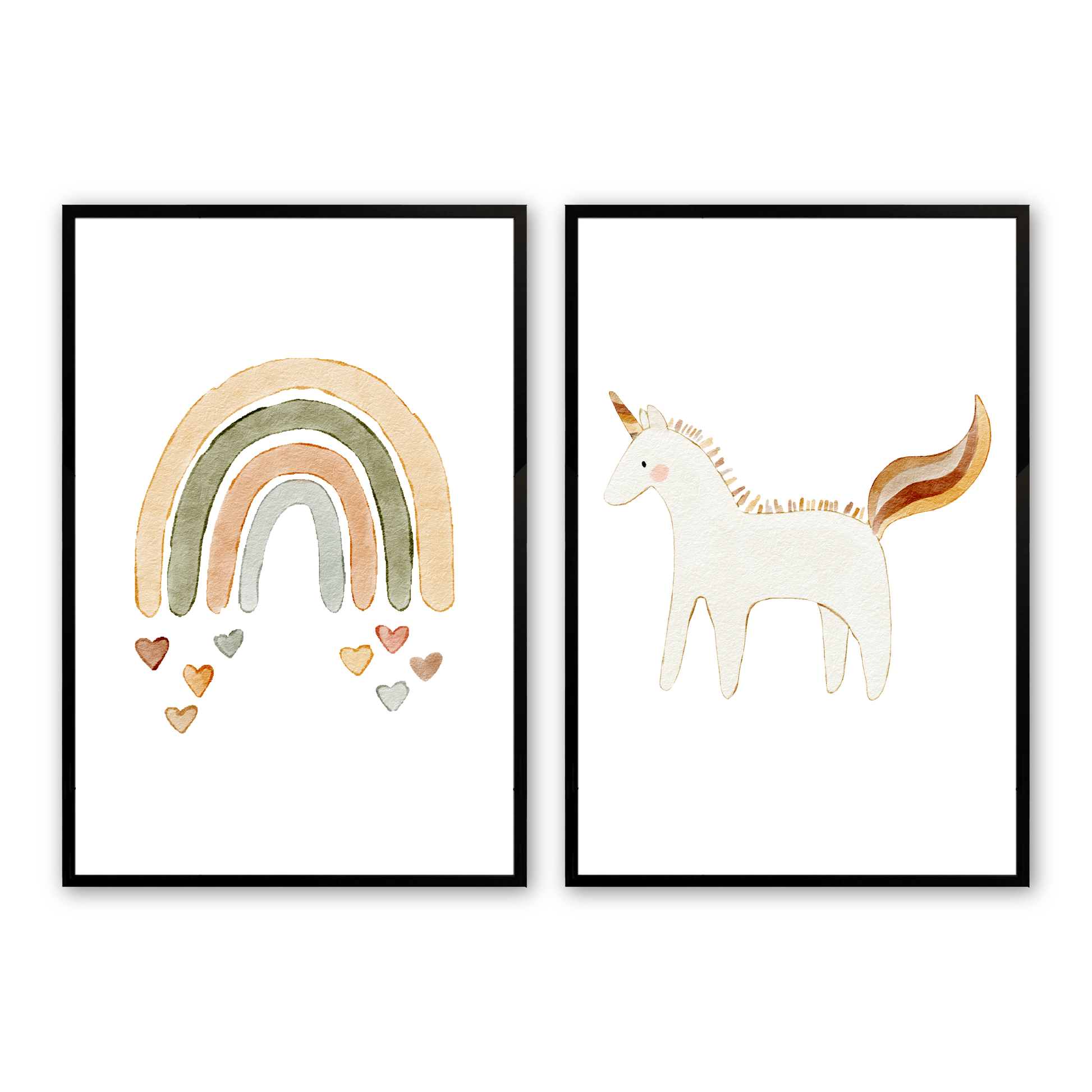 [color:Satin Black], Picture of art in frame - Whimsical Wonder, Set of 2