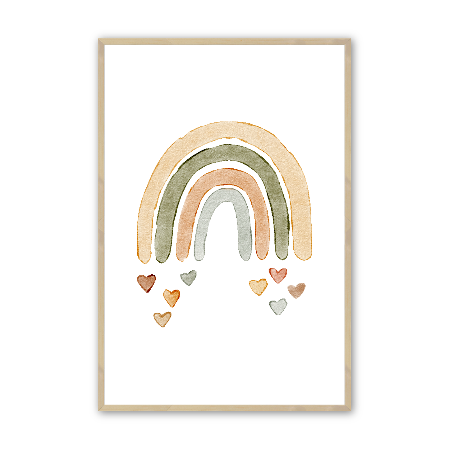 [color:Raw Maple], Picture of art in frame -Hearts at the End of the Rainbow
