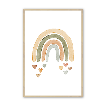 [color:Raw Maple], Picture of art in frame -Hearts at the End of the Rainbow