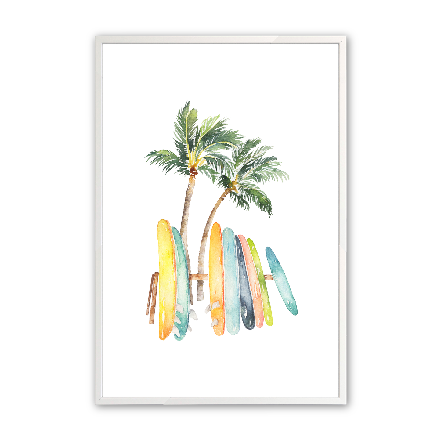 [color:Opaque White], Surfboards and palm trees