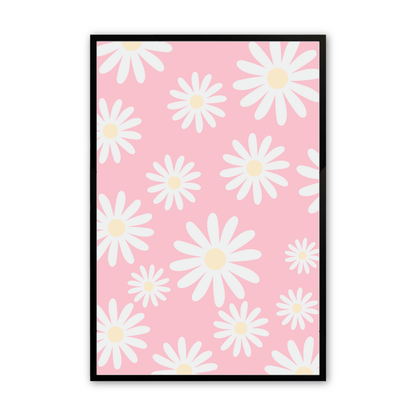 [color:Satin Black], Print 2 - Daisy's on a pink background
